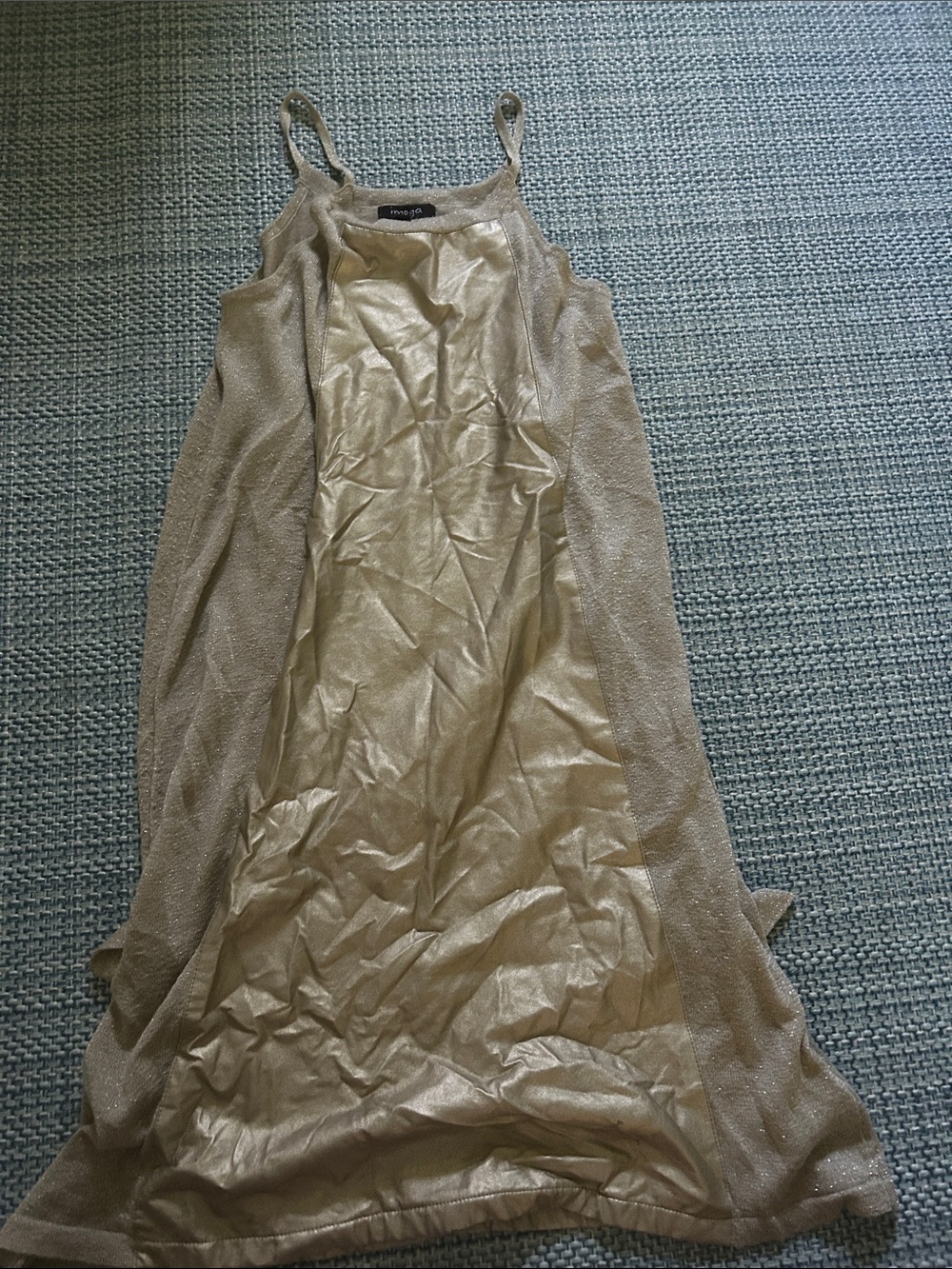 Imoga Girls' Gold Shimmery Formal Dress